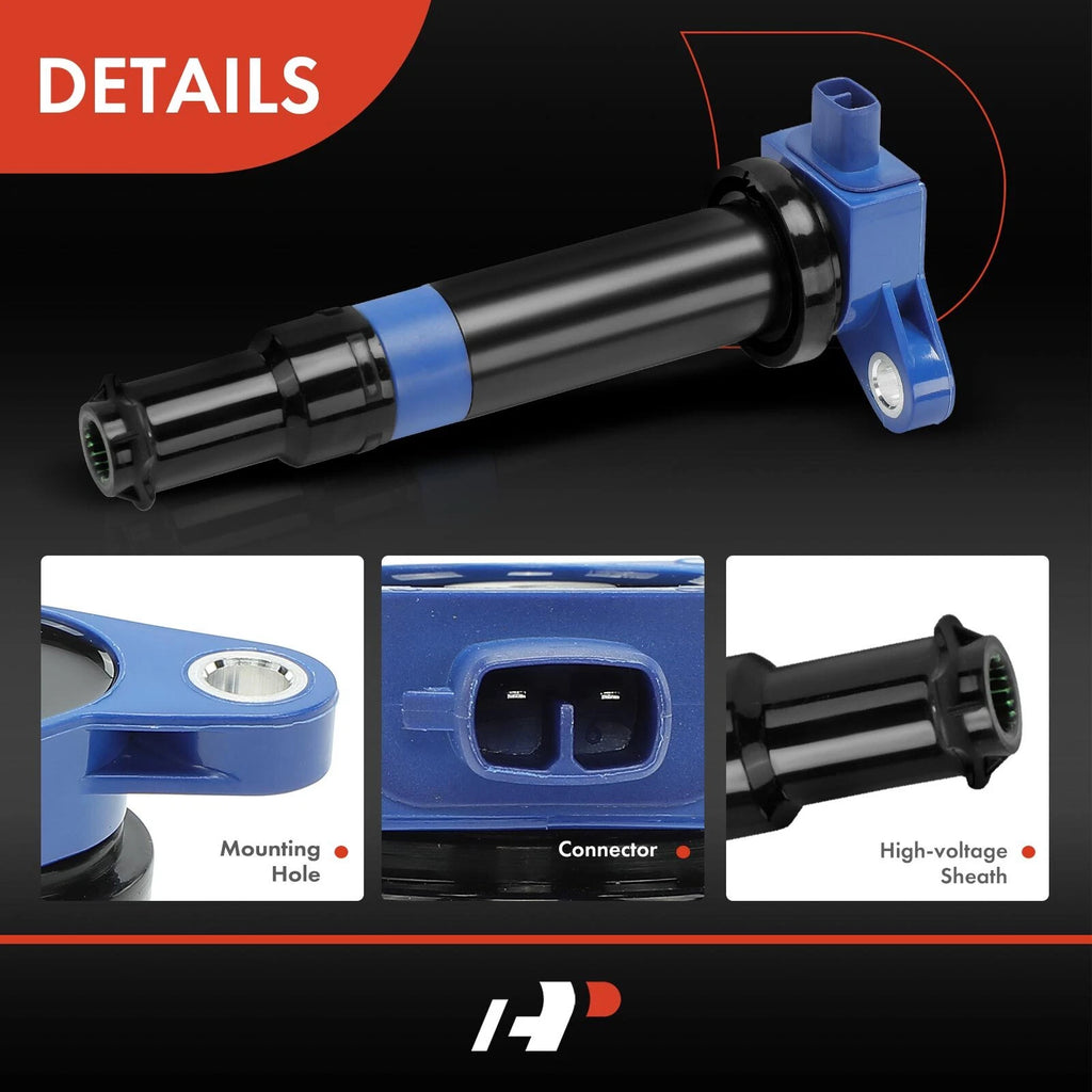 Set of 4 Blue Ignition Coils for Hyundai Accent Kia Rio (2006–2011)
