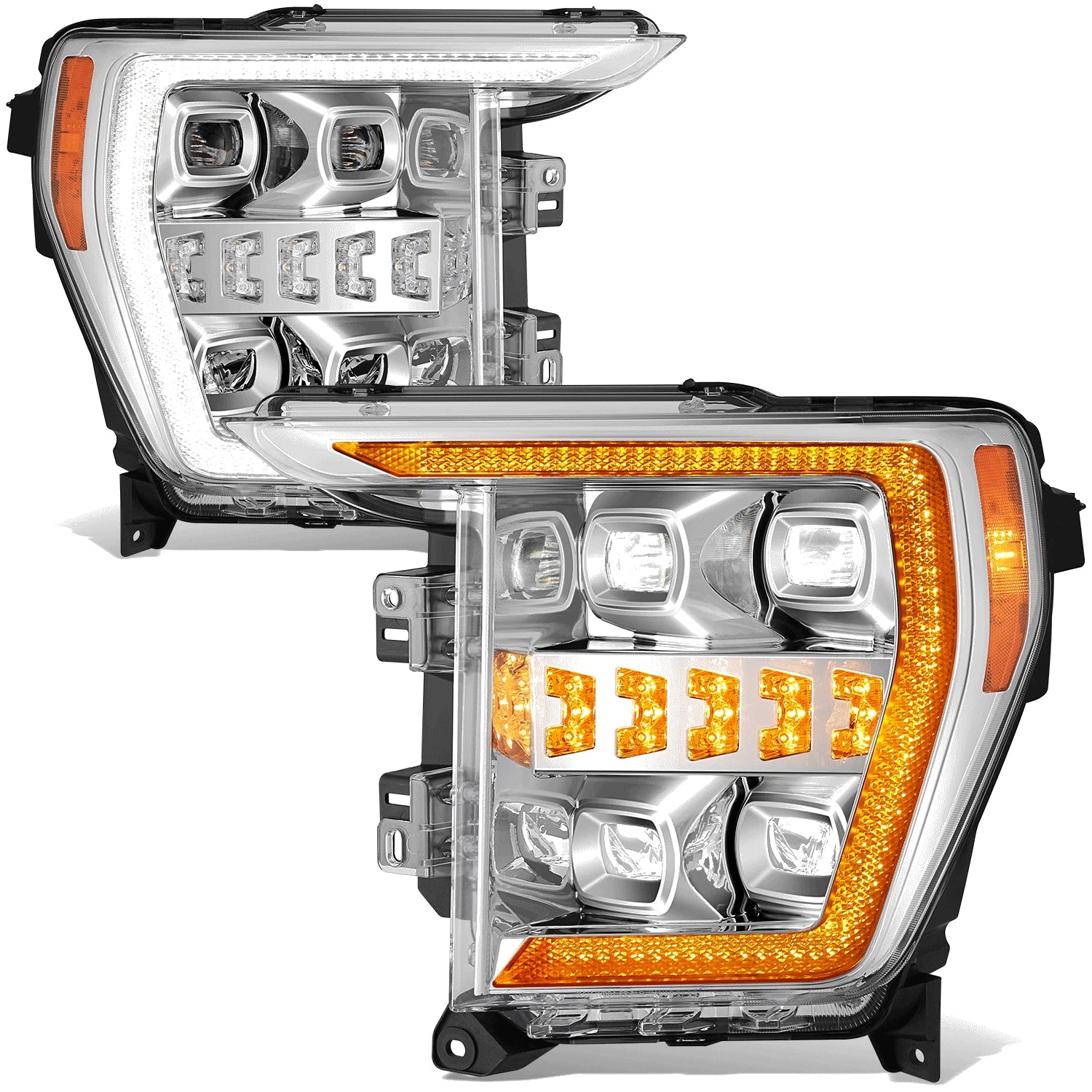 Sequential 3D LED Bar Projector Headlights for Ford F-150 (2021–2023)