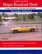 Broadcast Build Sheet Decoder Guide for Dodge Plymouth Chrysler Imperial (1969-1974)