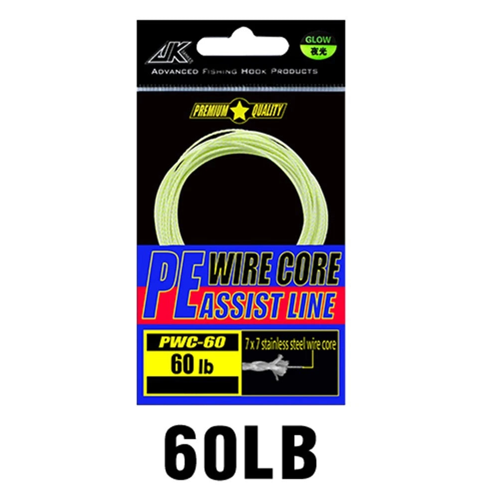 Luminous Fishing Line Tackle PE Wire Core Assist Cord for PWC (1 pcs)