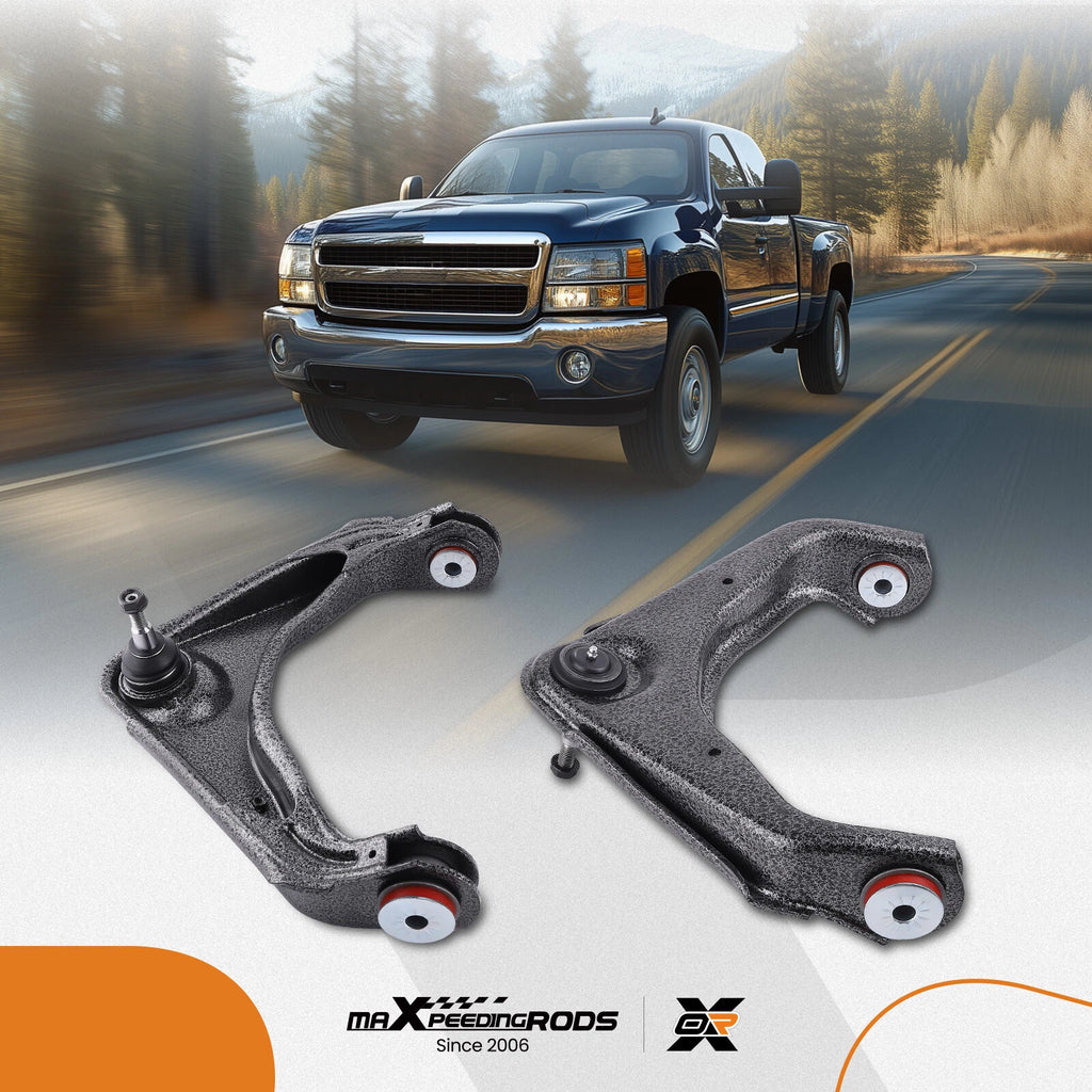 2X Front Upper Control Arms with Ball Joints for Chevy Silverado GMC Sierra 2500 HD (2001–2019)
