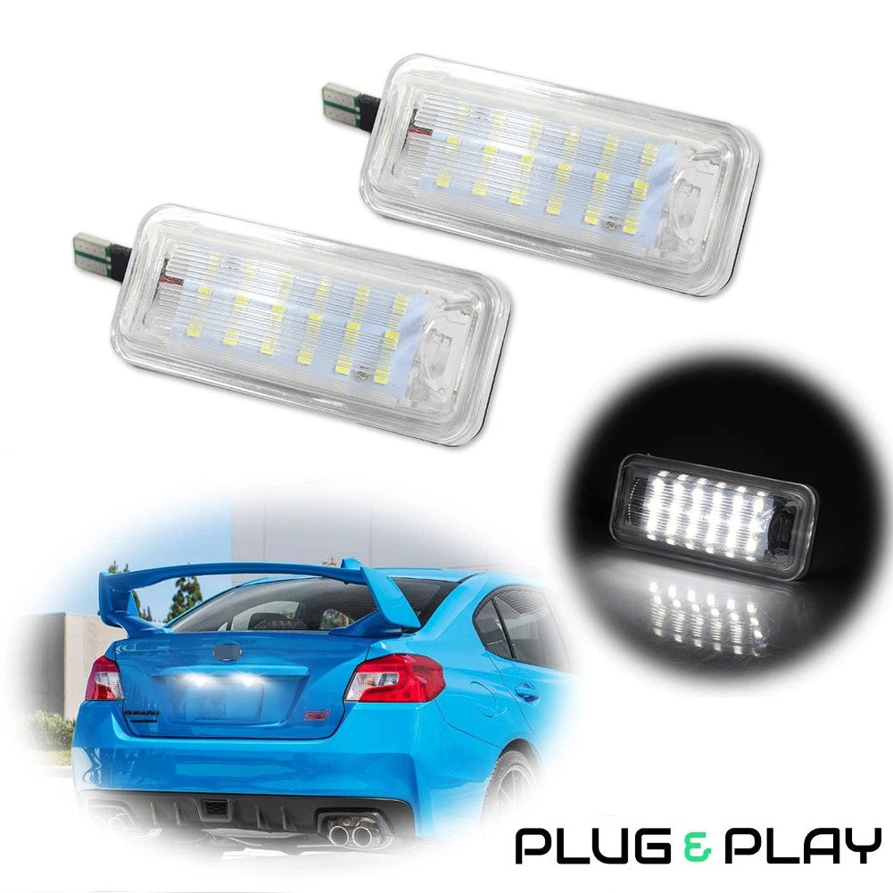 2X LED License Plate Lights for Scion FR-S, Toyota 86, Subaru BRZ (2013–2020)