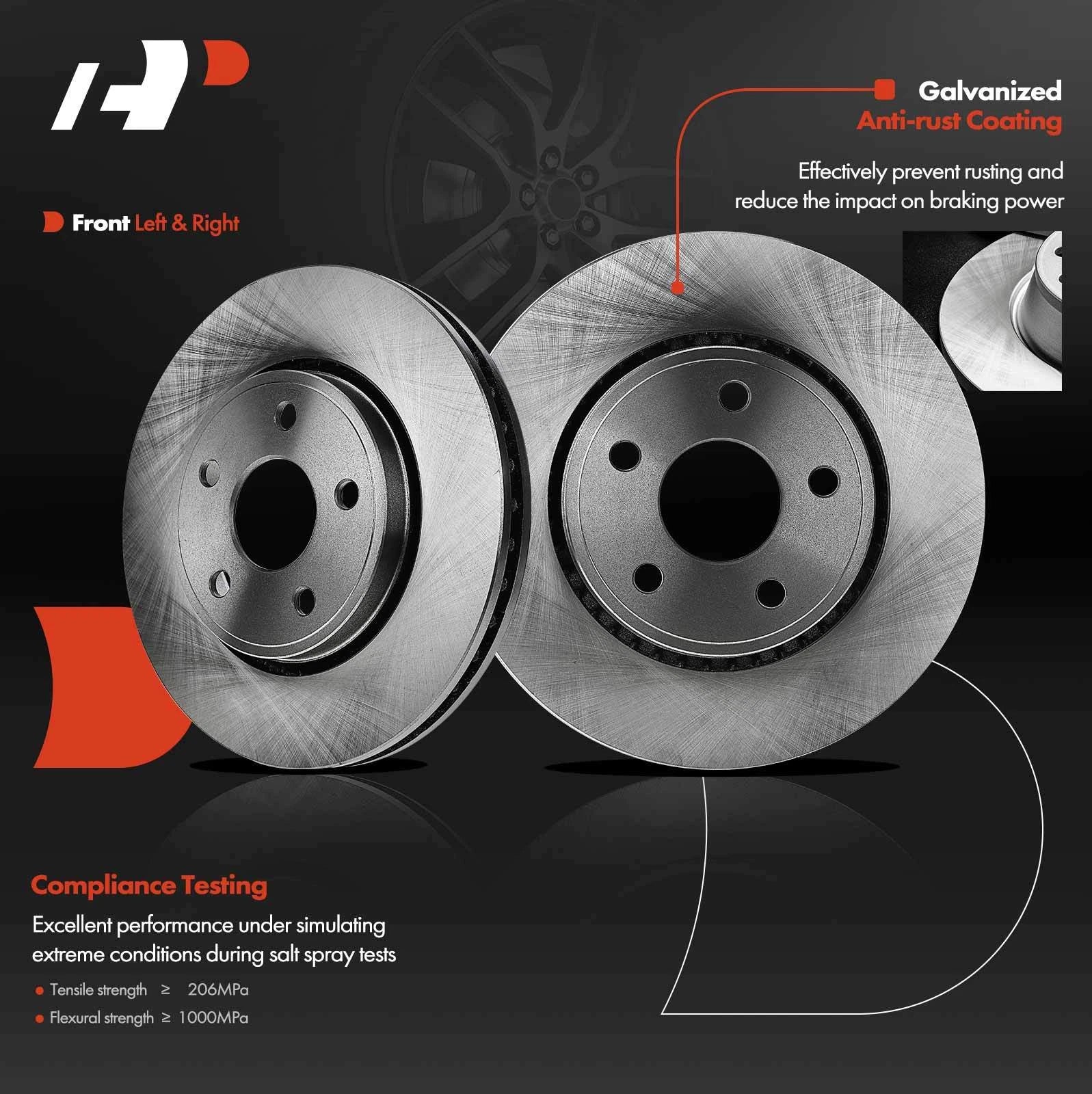 Front Disc Brake Rotors for Dodge Durango Jeep Grand Cherokee (2011–2020)