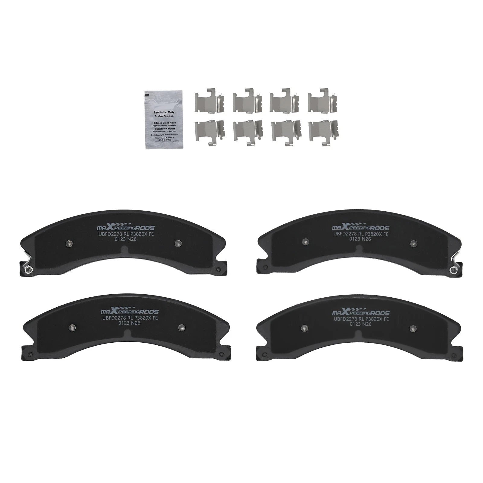 Set of 4 Front Brake Pads for Chevrolet Silverado 2500 3500 HD (2012–2019) D1565