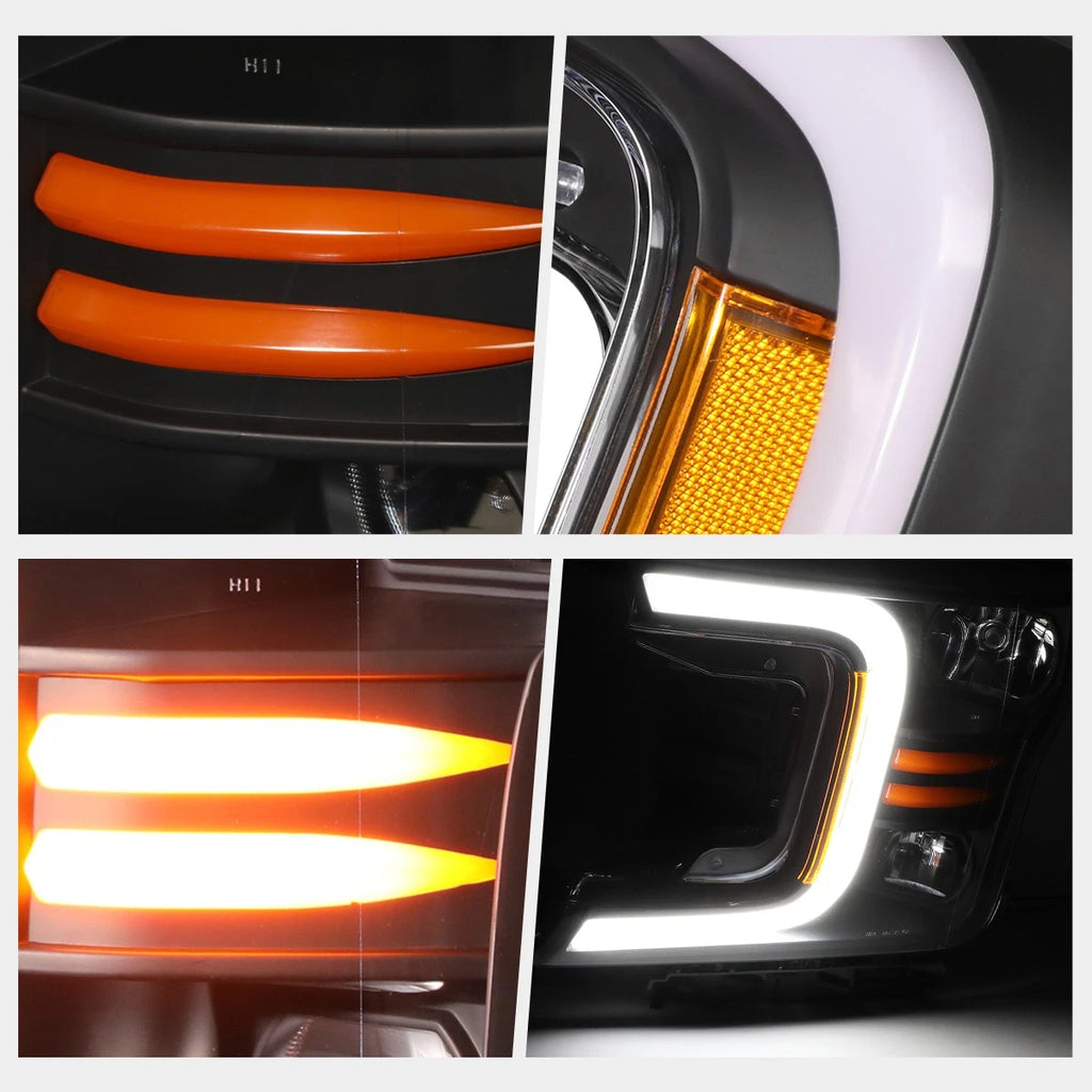 C-Shape LED DRL + Sequential Signal Headlights for Ford F150 (2018–2020)