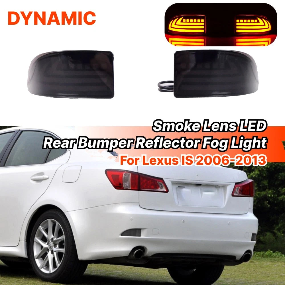 LED Rear Bumper Reflector Fog Light w/Turn Signal for Lexus IS (2006–2013)