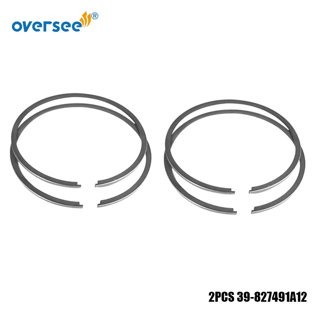 2 Sets Piston Ring STD 39-827491A12 for Mercury Mercruiser Outboard (2T 20-25HP)