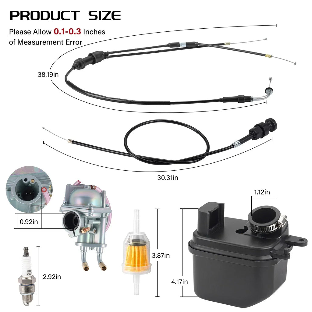 Carburetor Assy + Air Filter w/Cable for Yamaha PW50 (2008-2024)