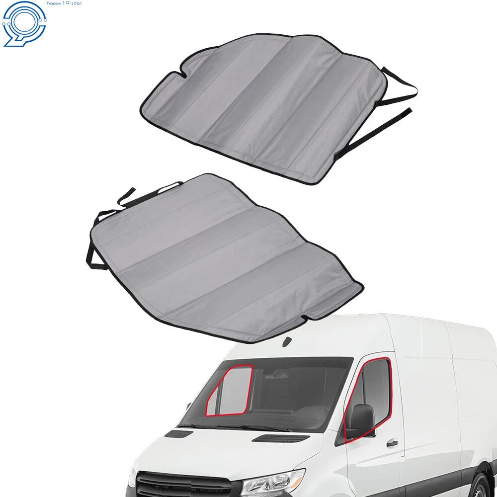 Set of 2 Insulated Front Door Window Covers for Mercedes Benz Sprinter Van (2019–2023)
