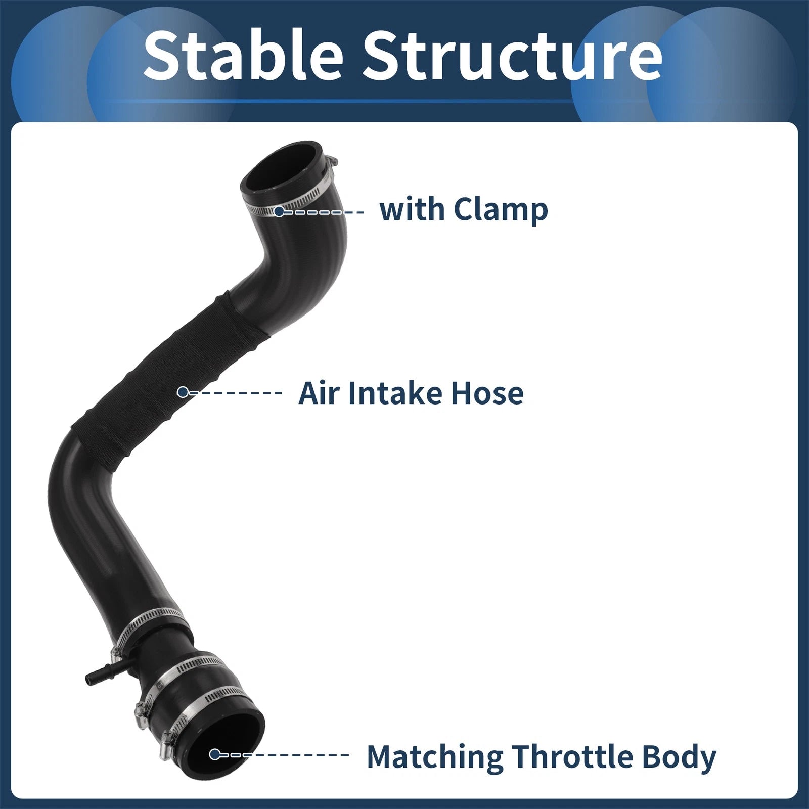 Engine Air Intake Hose for Ford Escape 2.0L (2013–2016) No.CV6Z6C640B Rubber Clamp