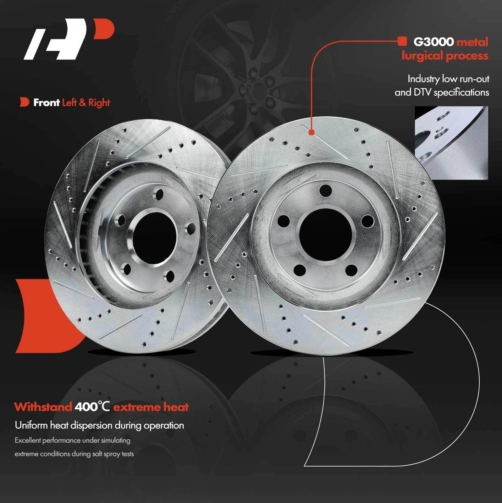 Front Drilled Brake Rotors for Chevrolet Impala/Buick (2000-2005)