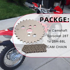 Camshaft Sprocket 28T & Timing Chain for Honda XR80R CRF80F (2000–2013)