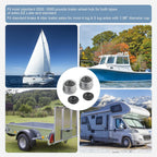 2X Trailer Axle Dust Cap Grease Cover for RV Camper (Universal Fit)