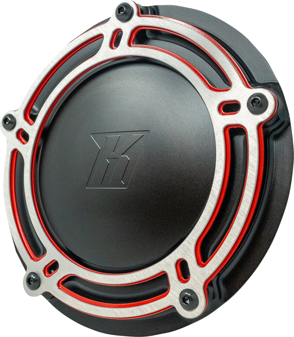 KODLIN USA Derby Cover for M8 Touring (K25409-RL) Black/Red
