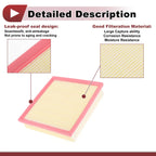 Car Engine Air Filter for Dodge Durango (2011-2025) - 1 x Long Life Filter
