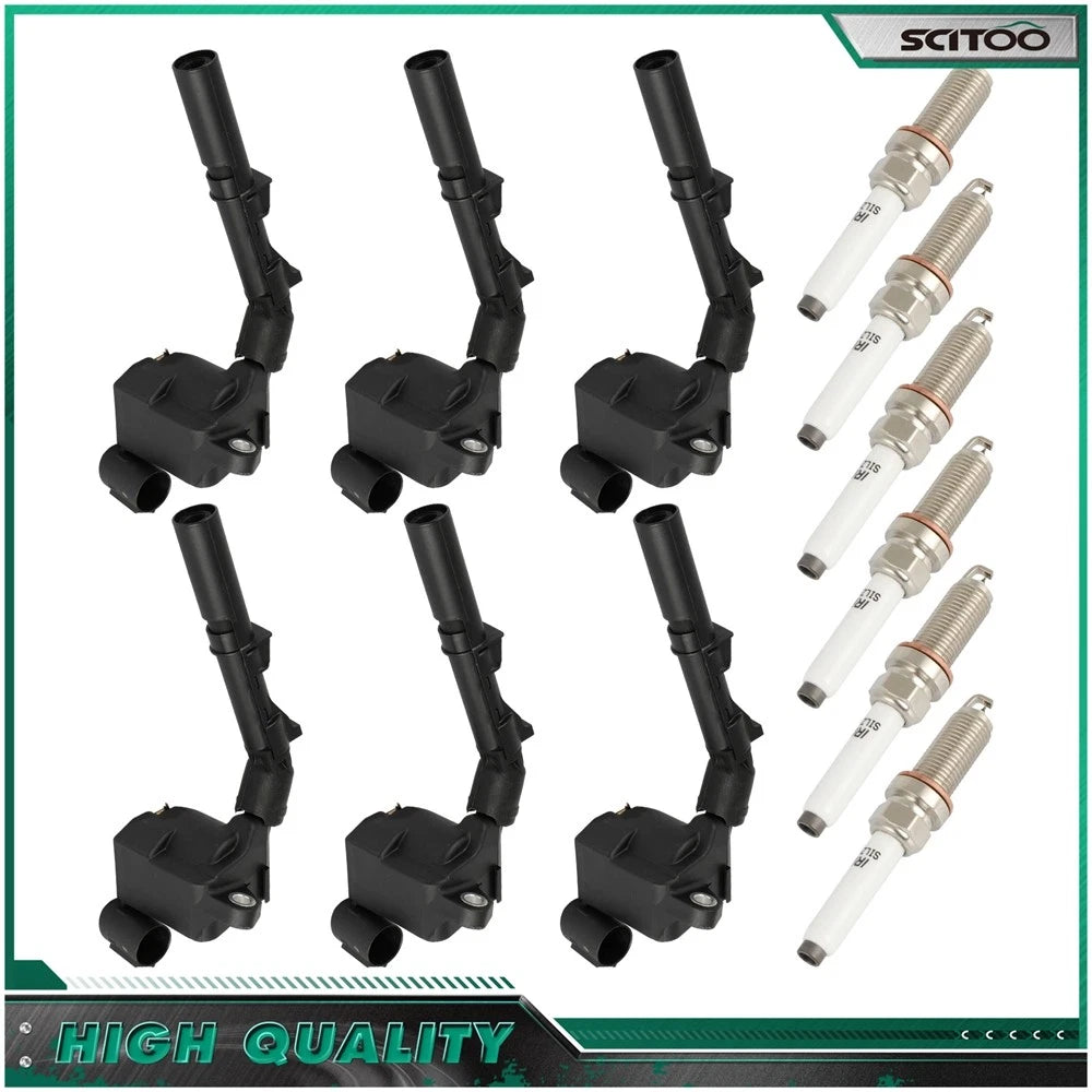 Set of 6 Ignition Coils & Spark Plugs for Mercedes-Benz C400 CLS400 E400 GL450 ML400 (2015–2016)