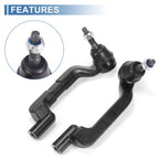 Set of 4 Front Inner Outer Tie Rod End Links for Chrysler 300, Dodge Charger