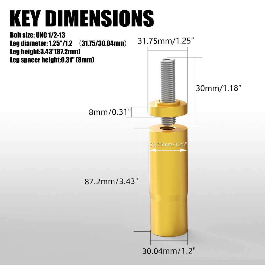 Riser Extensions 1/2-13 for Harley Sportster 883, 1200, Softail (2004–2023)