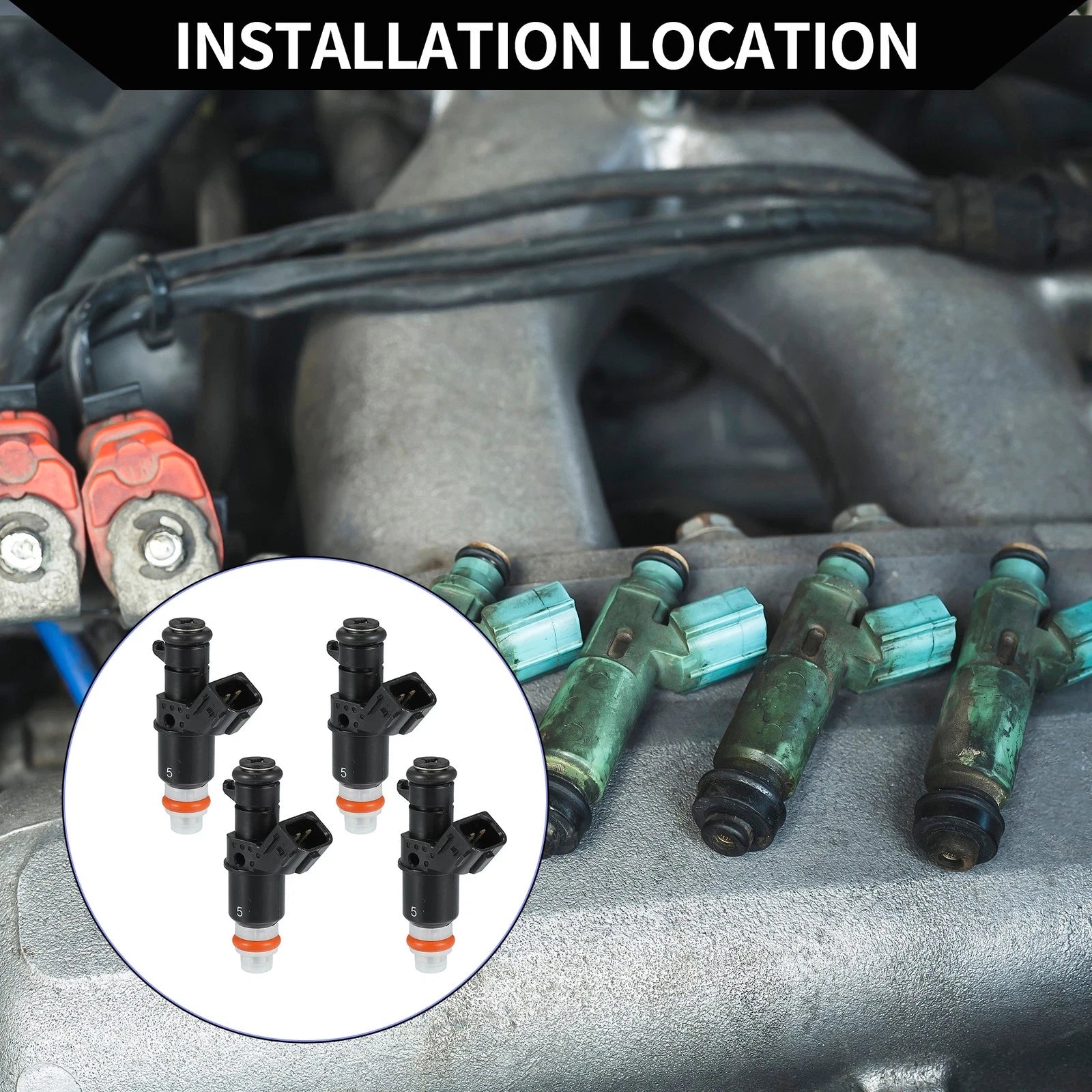 Set of 4 Fuel Injectors for Honda Civic (2006–2011) 1.8L No.16450-RNA-A01