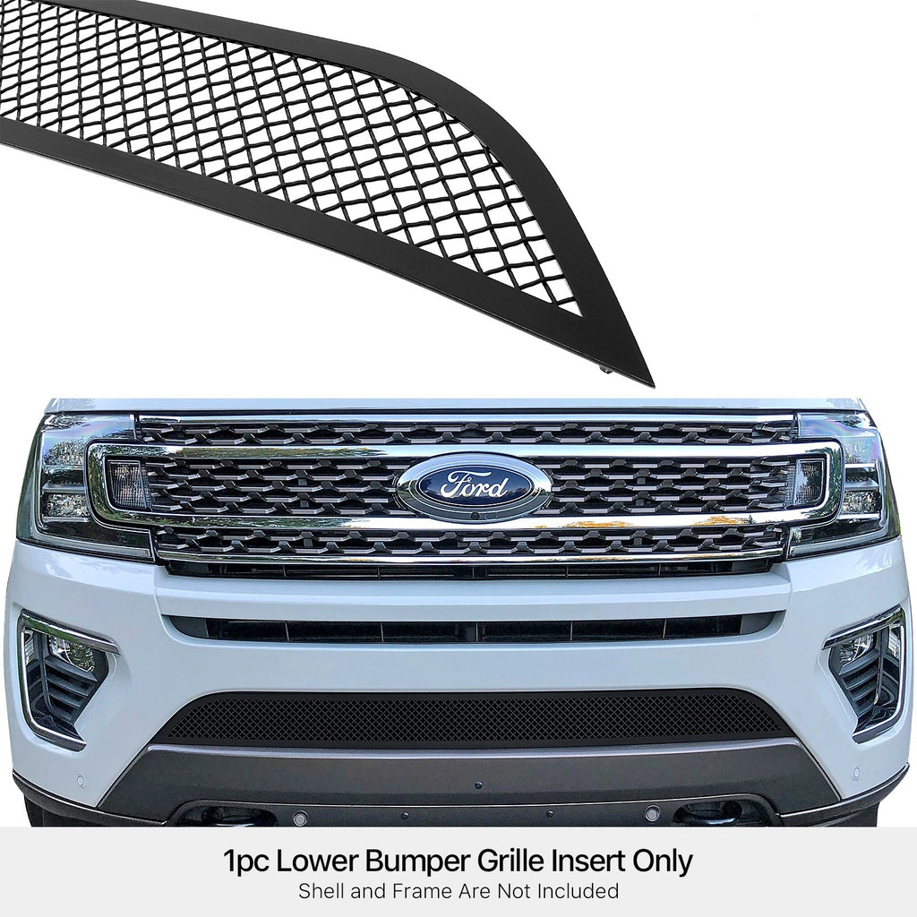Lower Bumper Grille Insert for Ford Expedition (2018-2024) - Stainless Black Mesh