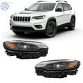 2X LED Headlights for Jeep Cherokee (2019–2022) Black W/Ballast