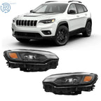 2X LED Headlights for Jeep Cherokee (2019–2022) Black W/Ballast