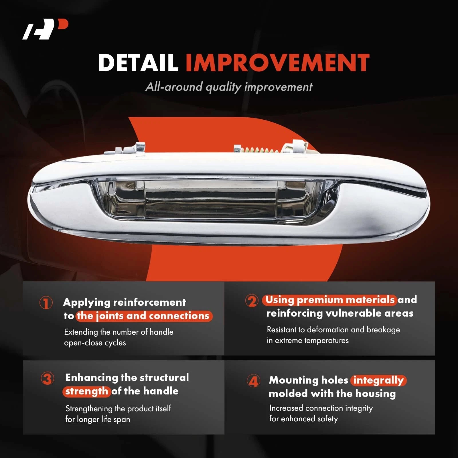 Rear Left Exterior Door Handle for Chevy Trailblazer EXT GMC Envoy XL (2002–2009)