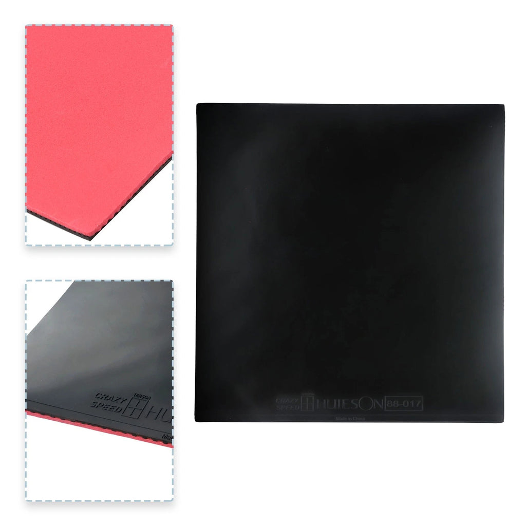 Table Tennis Sponge Cover Set of 2 Black/Red 42-45 Hardness Wear-Resistant