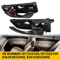 Interior Door Handle for Hyundai Sonata (2008–2010) Rear Driver + Passenger Black
