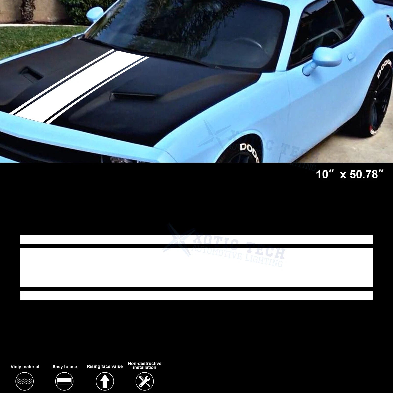 White KK Vinyl Stripe Decal for Car for Honda K? (2011–2016)