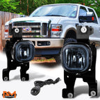 Smoked Lens Front Bumper Fog Lights + Switch Pair for Ford Super Duty (2008–2010)
