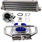 T3 4-Bolt T04E Turbocharger Kit for Intercooler + 2.5" Turbo Pipe