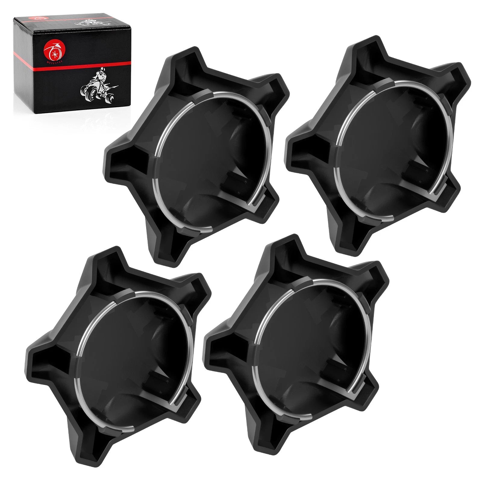 Set of 4 Matte Flash 5 Lug Rim Caps for Polaris RZR Pro R (2022–2024) 1523842-744