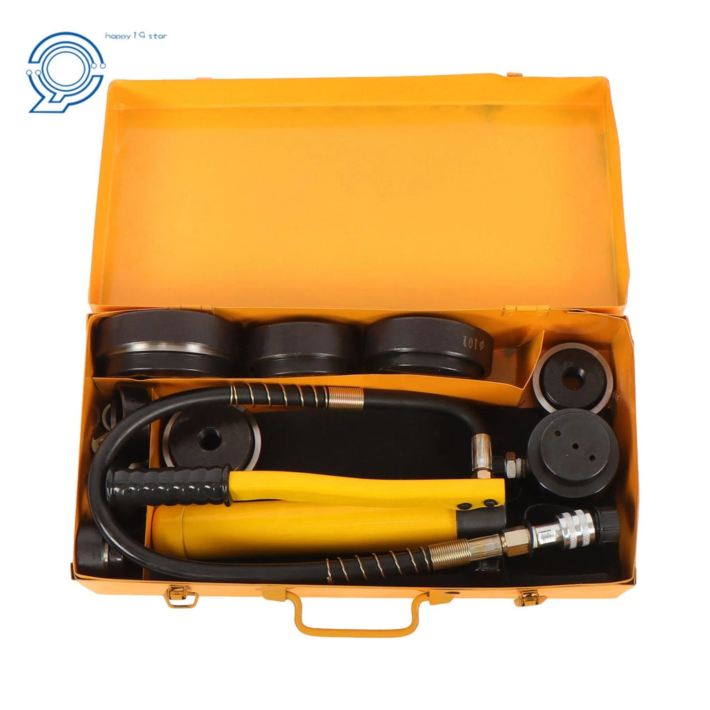 15 Ton Hydraulic Knockout Punch Driver Tool Kit with 10 Dies (1/2" - 4")