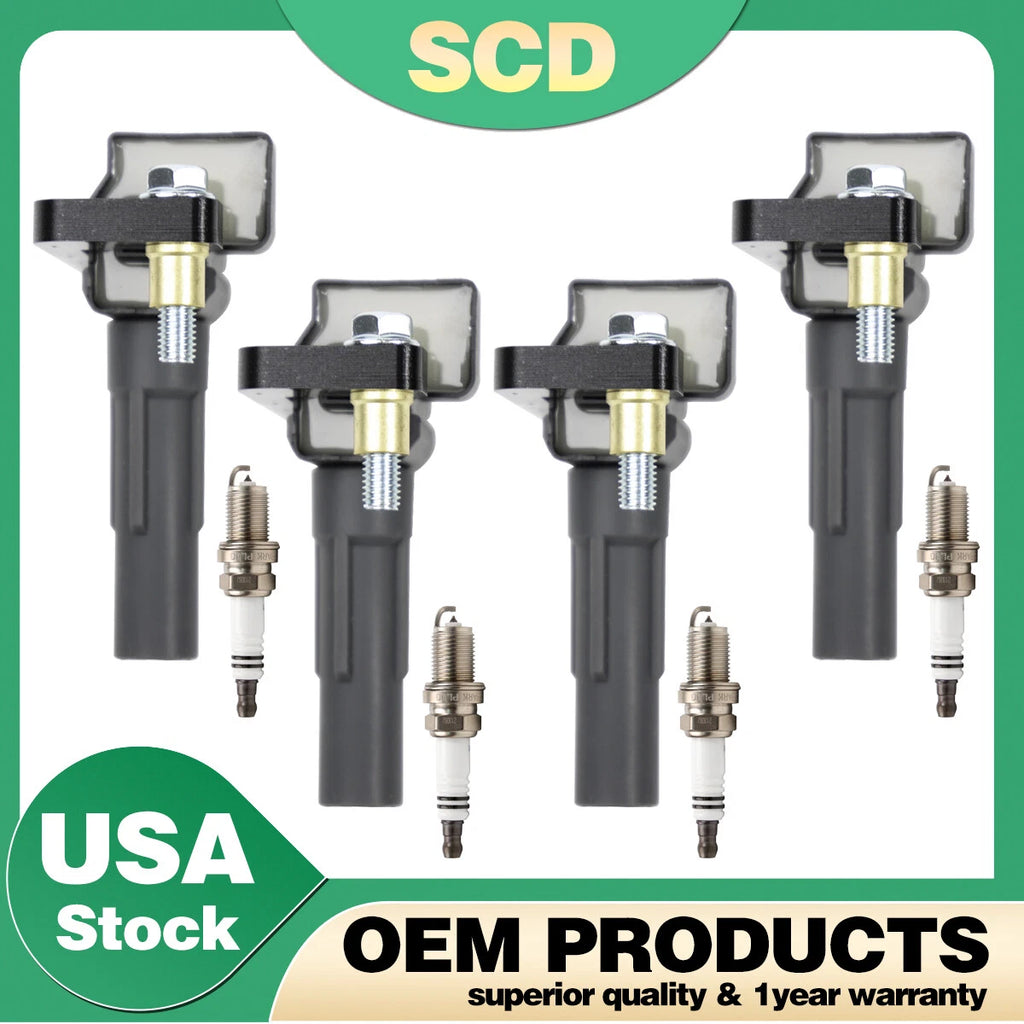 4X Ignition Coil & Spark Plug for Subaru Outback Impreza Forester (2000–2023)