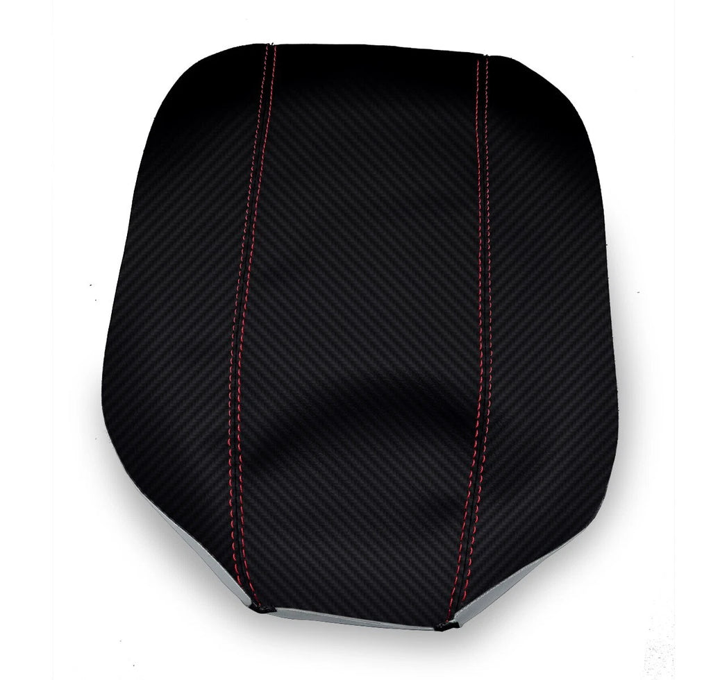 Console Armrest Cover for Honda Civic (1996–2000) PVC Carbon Red Stitch