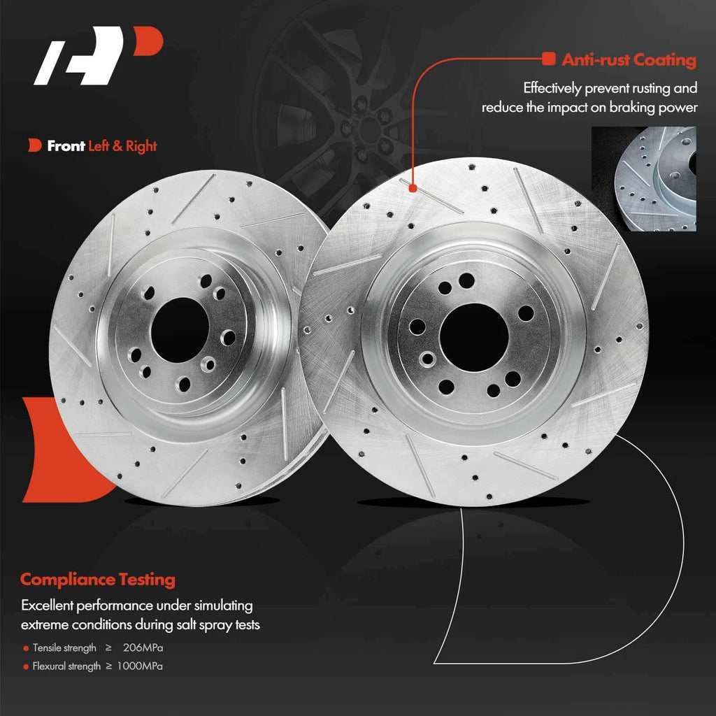 6x Front Drilled Brake Rotors & Pads for Mercedes GL350 ML400 (2012–2019)