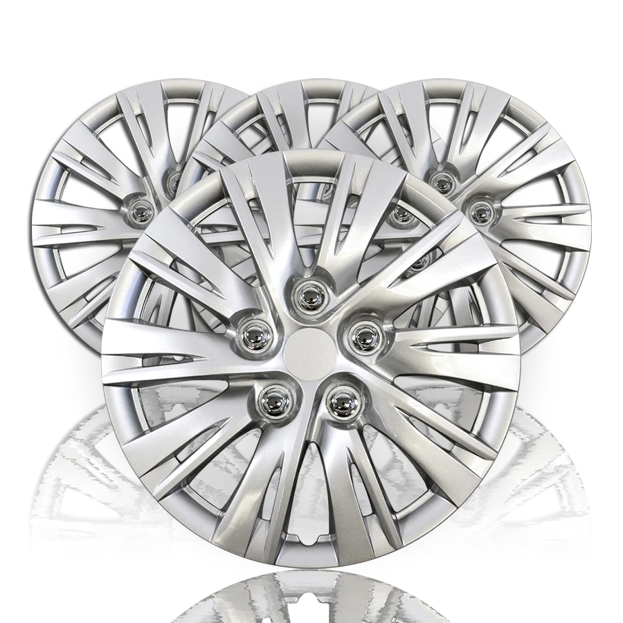 Wheel Covers Set of 4 15 Inch Silver 10 Split Spoke for Auto Reflections (Auto)