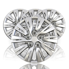 Wheel Covers Set of 4 15 Inch Silver 10 Split Spoke for Auto Reflections (Auto)
