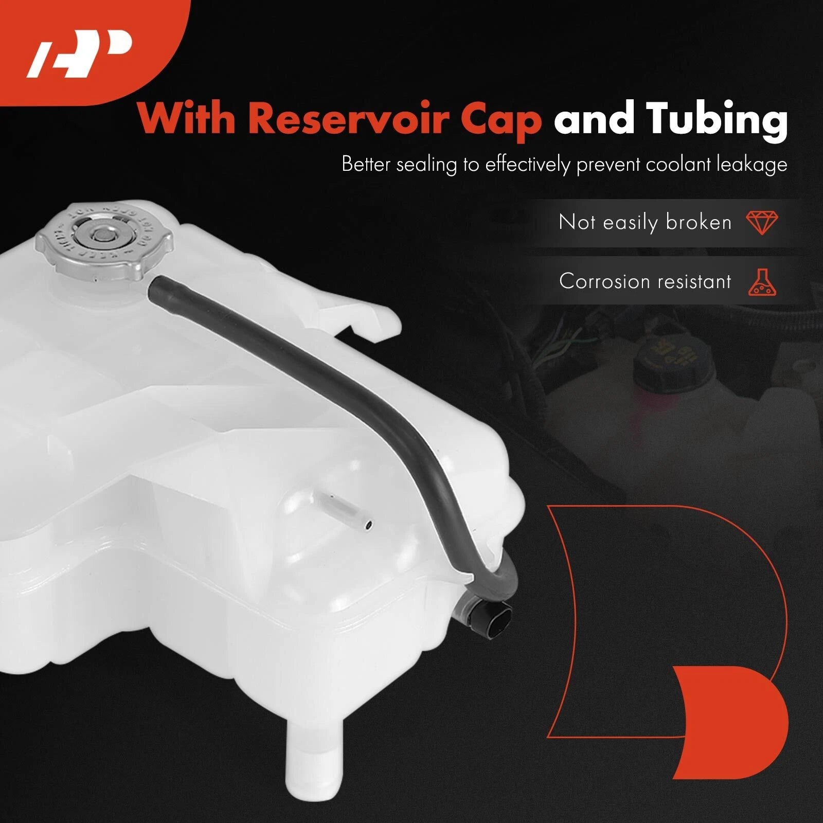 Engine Coolant Reservoir Tank with Cap for Chevy Express 2500 3500 (2003-2023)