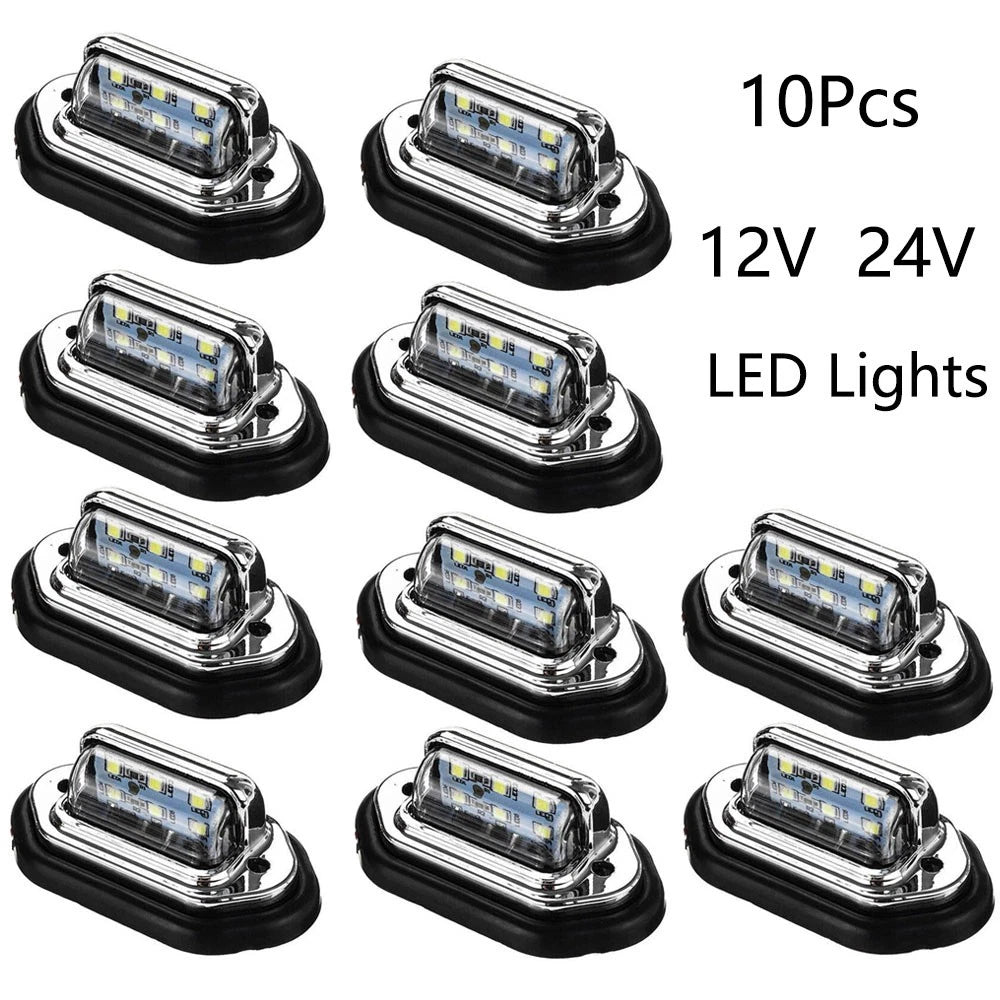 6LED License Plate Signal Tail Lamp for Car Boat Truck (12V 24V)