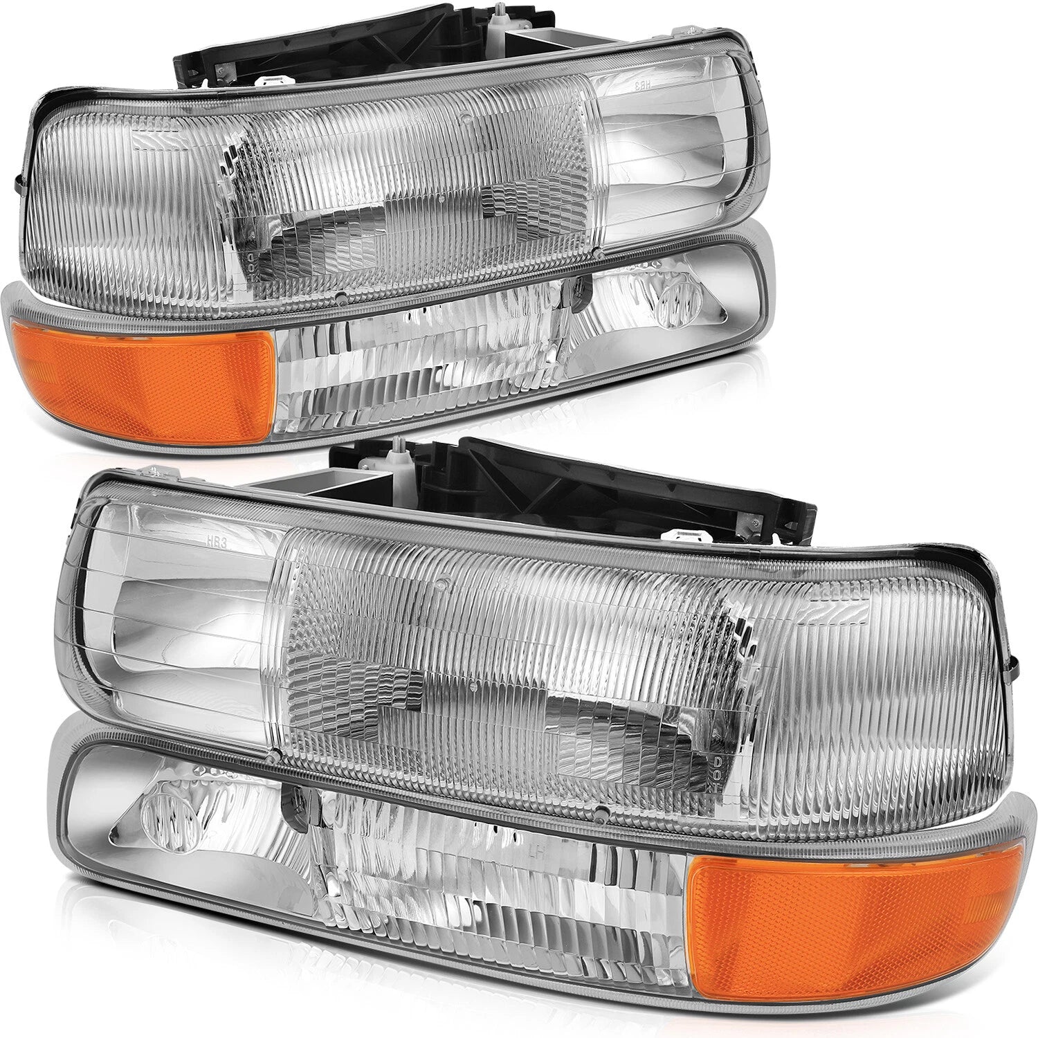 Headlight Assembly Pair for Chevrolet Silverado Tahoe (2000–2002)