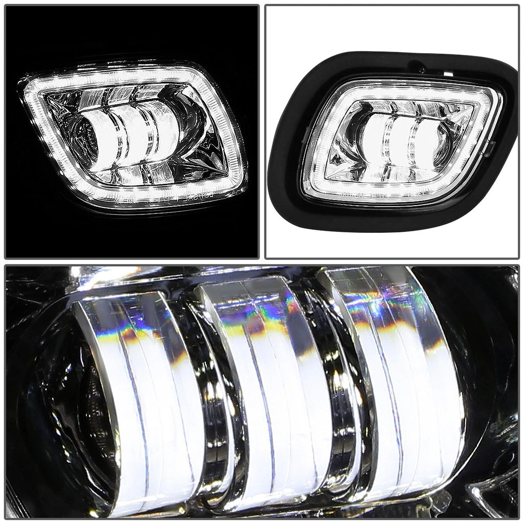 LED Halo DRL Projector Fog Light Lamp Chrome for Freightliner Cascadia (2008–2017)