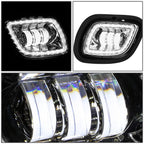 LED Halo DRL Projector Fog Light Lamp Chrome for Freightliner Cascadia (2008–2017)
