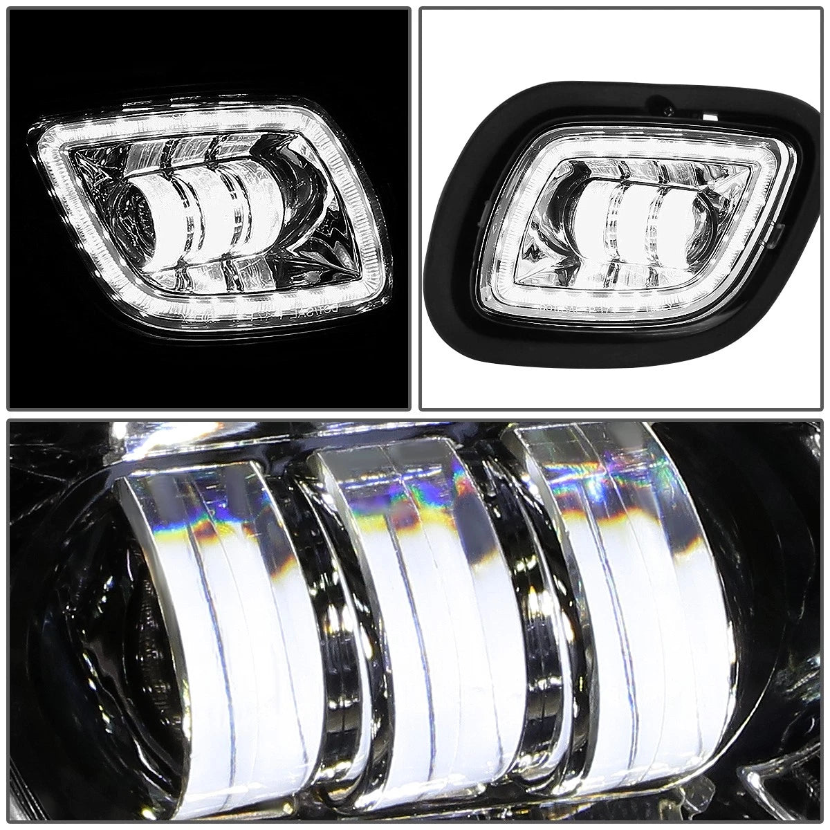 LED Halo DRL Projector Fog Light Lamp Chrome for Freightliner Cascadia (2008–2017)