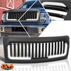 Matte Vertical ABS Plastic Front Bumper Grille w/LED DRL for Ford F-150 (2009–2014)