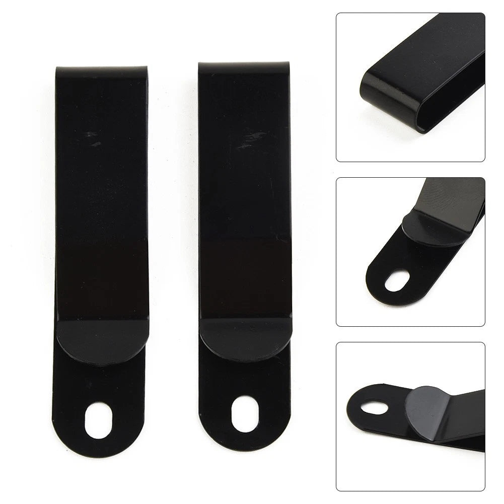 Steel Belt Clip Sheath Holster for Universal Use (62.5mm x 15mm) Matte Black