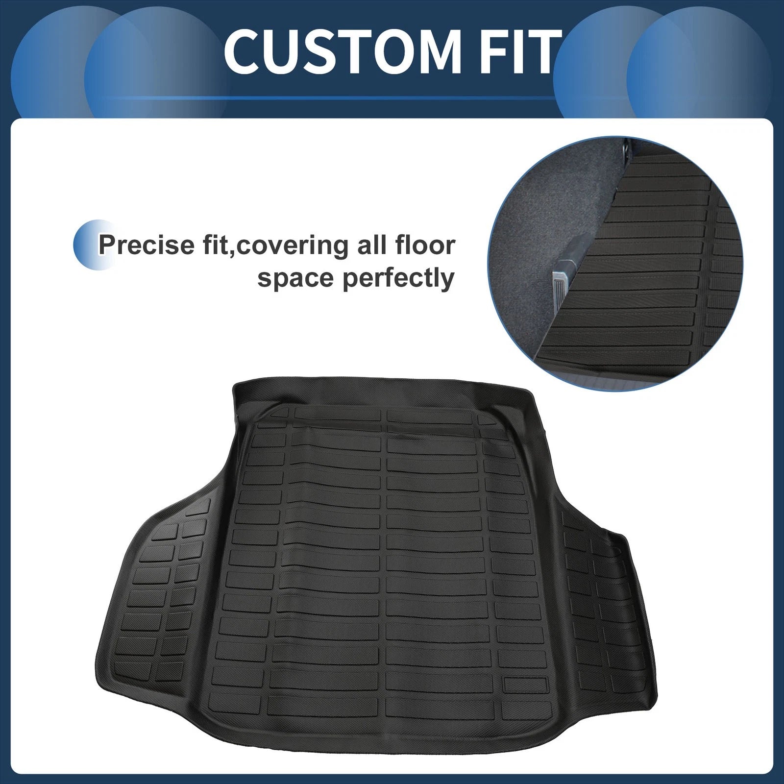 Trunk Mat for Honda Accord (2018–2024) TPE Cargo Liner Replacement Black