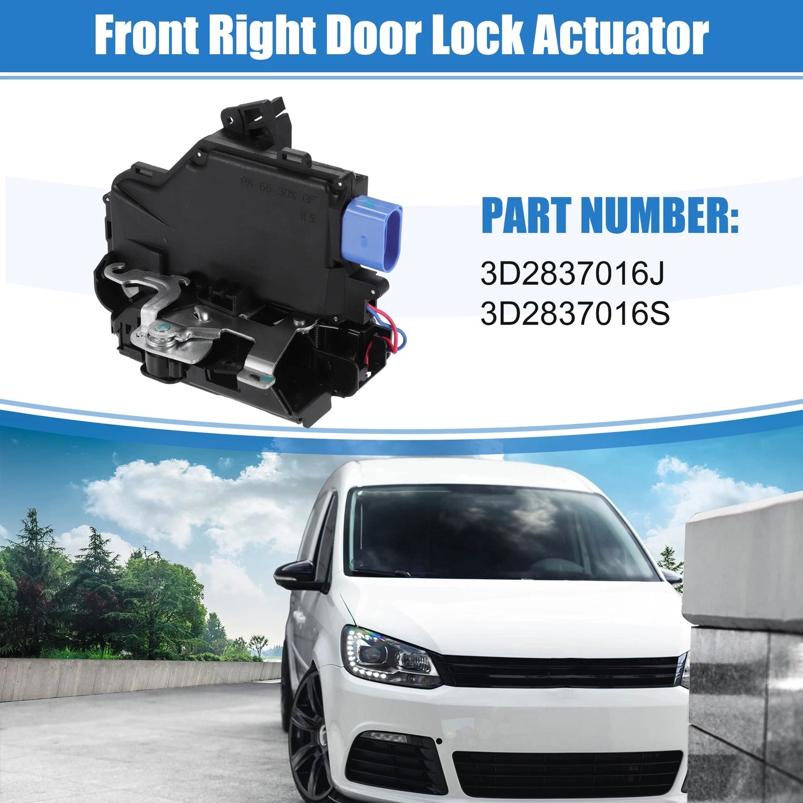Front Right Door Lock Actuator for Volkswagen Golf (1998–2006) No. 3D2837016J/3D2837016S