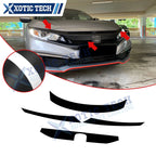 Matt Black Front Bumper Grille Strip Cover for Honda Civic (2016–2021)